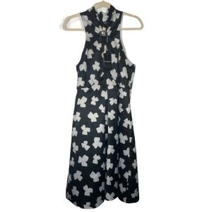 Emporio Armani black and white floral halter dress size 6-8